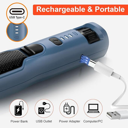 7-Speed Dog & Cat Nail Grinder with Light - Ring LED Safe to Avoid Overcut, Quiet Low Vibration & Powerful Fast, Cordless Rechargeable Toenail Trimmer for Small & Large Puppy & Breeds Paws(Blue)