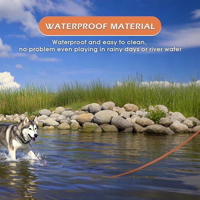 Wolfone 20ft Brown Long Leash - Waterproof Training Dog Leash for Recall, Swimming, Camping, Beach, Hunting, Walking（6m*25mm*2.3mm）