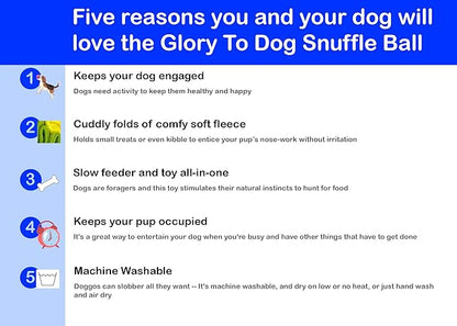 Glory To Dog Puppy and Small Breed Snuffle Interactive Foraging Dog Puzzle Ball Toy Lemon Lime Yellow and Green