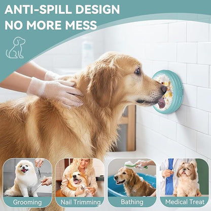 Dog Lick Bowl, Animire Freeze Lick Mat for Dogs, Non-Slip Slow Feeder Licking Bowl Enrichment Treat for Distraction Anxiety Relief, Food Grade Silicone, Dishwasher Safe(Teal,L)