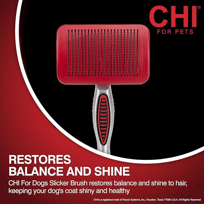 CHI for Dogs Self-Cleaning Pivoting Slicker Brush - High-End Dog Grooming Brush for Small Breeds - Detangling and Deshedding Tool for Coats - Size Small for Everyday Use - 3 Pack