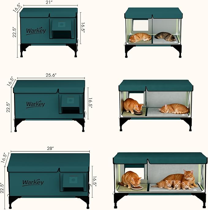 Heated Cat House for Outside Pets in Winter, Heated Outdoor Cat House Weatherproof, Insulated Cat Shelter with Heating Mat (21"*16.5"*22.5")