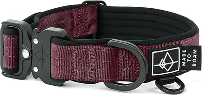 MADE TO ROAM Comfort Collar - Adjustable Nylon Dog Collar with Soft Comfortable Padding, Light Aviation Aluminum Metal Buckle for Small, Medium and Large Dogs (Vermont Weekend, Size 0)