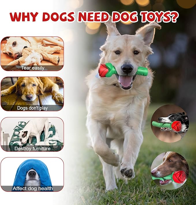 ucho Dog Toys for Aggressive Chewers, Rose Dog Toy for Small Medium Dogs, Interactive Chew Toys for Training and Cleaning Teeth