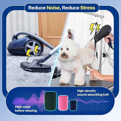 3 Pack Bundle (S, M, L) Dog & Cat Calming Band Cat Anxiety Relief Cover,Double Layer Thickened Elastic Neck Band Ear Muffs for Anxiety Relief/Noise Protection,Grooming,Thunder,Fireworks