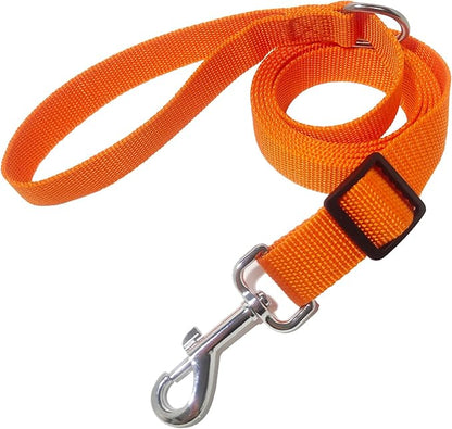 6FT/ 10FT Adjustable Dog Leash, Nylon Dog Leashes for Medium Large Dogs (10FT, Orange)