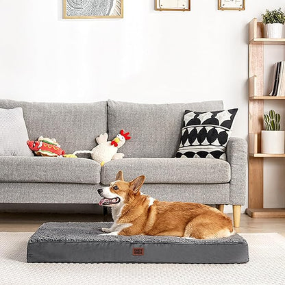 EHEYCIGA Orthopedic Medium Dog Beds for Small Dogs with Removable Washable Cover for Crate, Grey, 30x20