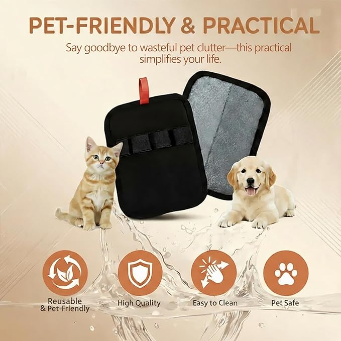 Pet Hair Removal Glove, Reusable Pet Hair Removal Tool Snug 4-Finger Fit Breathable – Magic Grooming Brush for Cats & Dogs, Electrostatic Pet Hair Remover for Laundry, Carpet, Couch & Curtains
