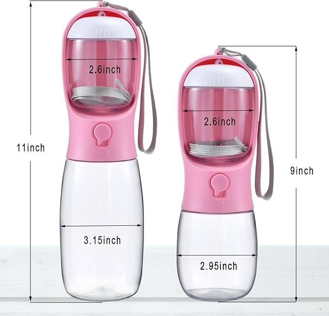 Cibaabo Dog Water Bottle with Food Container, Travel Puppy Water Bowl, Portable Pet Dispenser, Dog Stuff Accessories Items, Puppy Essentials Necessities for Yorkie Chihuahua Cat Walking and Hiking
