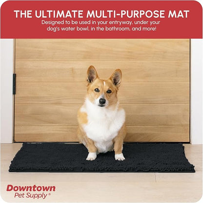 My Doggy Place Dog Mud Mat, 31" x 20" Black – Thick Microfiber Entry Rug for Snow, Mud & Salt – Absorbent, Quick-Dry, Washer-Safe & Non-Slip, Medium