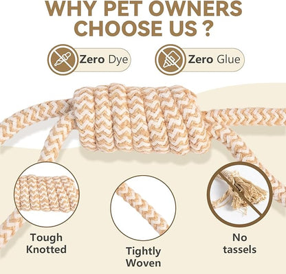 IRRESTRICO Puppy Chew Toys for Teething, Durable Dog Rope Toys for Small and Medium Dogs, Interactive Chew Rope for Training, L Size
