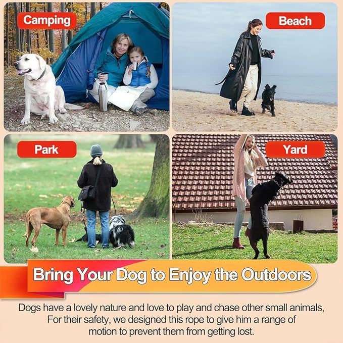 Tie Out Cable for Dogs,150FT Dog Leads,Heavy Duty Tie Out Cable for Large Dogs Up to 125lbs,Durable Dog Runner Tether Line for Outdoor,Yard