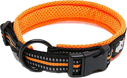 TRUE LOVE Dog Collar Reflective Premium Duraflex Buckle,High Grade Nylon Webbing No Choke Basic Collars TLC5011(Orange,2XL)