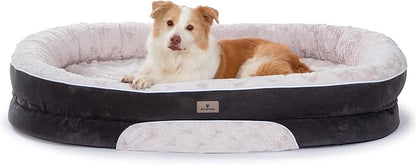 PetFun Orthopedic Dog Bed Couch for Large Sized Pets with Egg Foam Support, Four-Sided Bolster Cushions, Soft Tear-Resistant Fabric, and Removable Machine Washable Plush Cover
