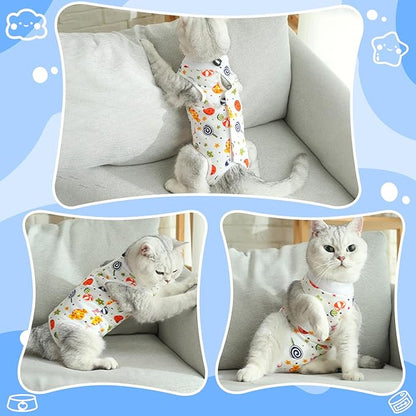 Cat Recovery Suit Female, Breathable Cat Onesie After Surgery Female for Abdominal Wounds or Skin Diseases, Surgery Recovery Suit Kitten Onesie After Spay Wear Anti Licking