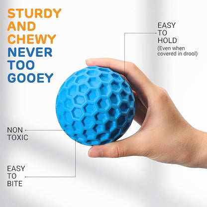 iPettie 4 Pack Honeycomb Dog Toys for Aggressive Chewers – Summer Floating Squeaky Chew Toys for Large Dogs, Safe Rubber for Interactive Play, Tough Puppy Chew Toys for Medium & Big Breeds, 3.15"