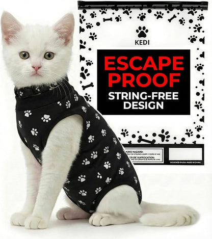 Kitten Recovery Suit Female, Kitten Onesie After Spay, Cat Surgery Suit Female After Surgery, Cone alternatives for Cats (Pink, Small)