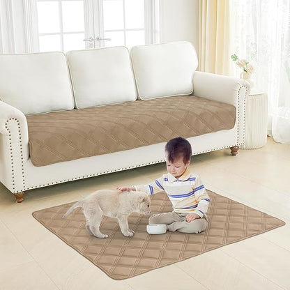Smiry Waterproof Dog Bed Cover Blanket 30x70, Soft Reversible Pet Blanket, Washable Leakproof Cats Dogs Couch Cover for Sofa, Couch, Furniture, Lattice, Camel/Camel