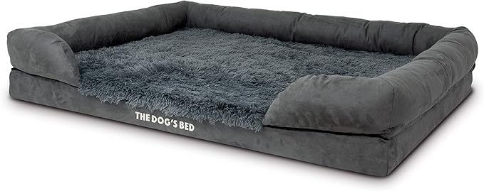 The Dog’s Bed Medium Oxford Grey, Memory Foam, Pain Relief: Arthritis, Hip & Elbow Dysplasia, Post Surgery, Lameness, Supportive, Calming, Waterproof Washable Cover, Veterinary Approved