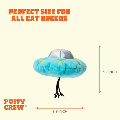 Interactive Catnip Cat Plush Toy, Space Travel Theme, for All Breed Size Cats (UFO)