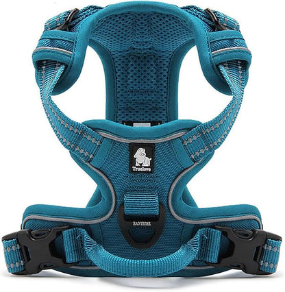 TRUE LOVE Adjustable No-Pull Dog Harness Reflective Pup Vest Harnesses Comfortable Control Brilliant Colors TLH5651(Blue,XL)