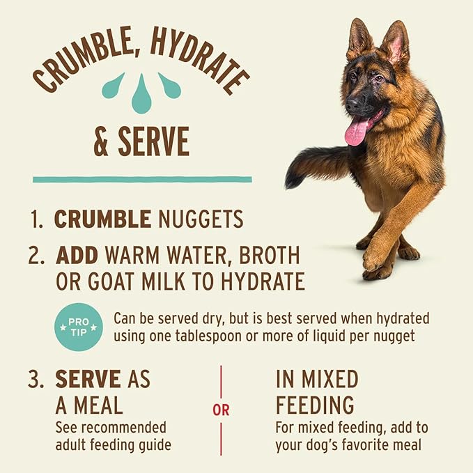 Primal Freeze Dried Raw Dog Food Nuggets, Duck, Complete & Balanced Meal, Also Use as Topper or Treat, Premium, Healthy, Grain Free, High Protein Raw Dog Food, 5.5 oz