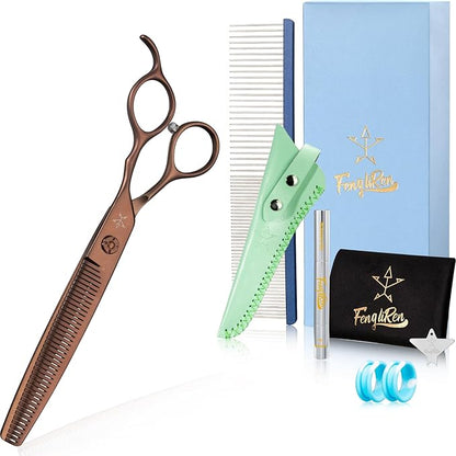 High-end Professional Dog Grooming Thinning Scissors Teeth Cutting Blending Shears Pet Texturizing Shears 7 Inch Extremely Very Sharp Stainless Steel Alloy For Cat Other Animals Groomer