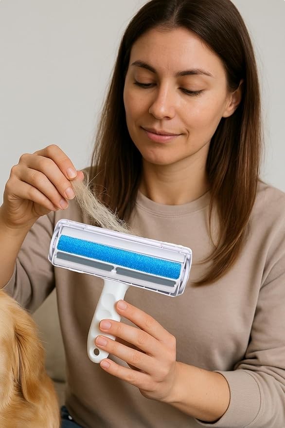Pet Hair Removal Tool for Couches - Remove Dog & Cat Hair from Furniture - Reusable Fur Trapping Brush That Effectively Extracts Animal Hair from Upholstery