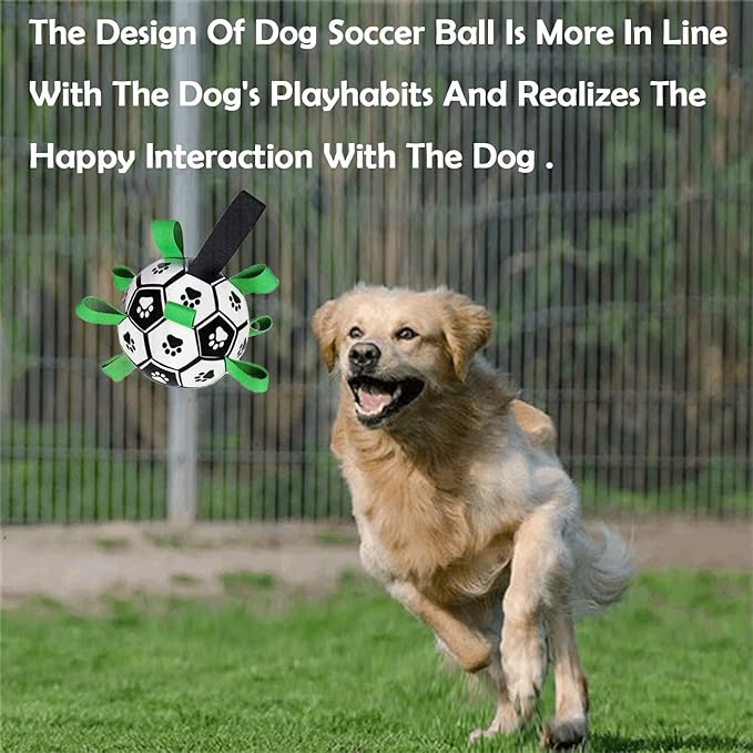 Domchan Dog Soccer Ball, Interactive Toys for Tug of War, Puppy Birthday Gifts, Tug Toy, Water Toy, World Cup Durable Balls for Small & Medium Size (6 inch)