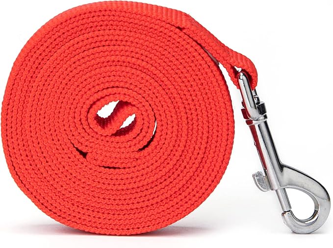 Siumouhoi Strong Durable Nylon Dog Training Leash, 1 Inch Wide Traction Rope, 6 ft 10ft 15ft Long, for Small and Medium Dog (Red, 6 Feet)