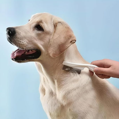 4 in 1 Skin Friendly Grooming kit including Dematting Rakes,Self Cleaning Slicker Brush,Deshedding Brush,Flea Comb for Haired cat Dog and Small Animals.