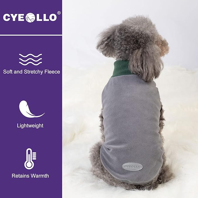 cyeollo 2 Pack Dog Sweater Fleece Vest Pullover Pet Sweatshirt Reflective Lightweight Dog Clothes for Large Dogs Boy Girl Pet Apparel Green, Grey, XXXL