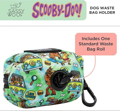 Sassy Woof Dog Waste Bag Holder – Scooby-Doo™ Waste Bag Dispenser for Leash, 3" x 2.5" x 2" – Cute & Durable Holder for Walks – Fits Standard Rolls – Pet Walking Accessory with Clip