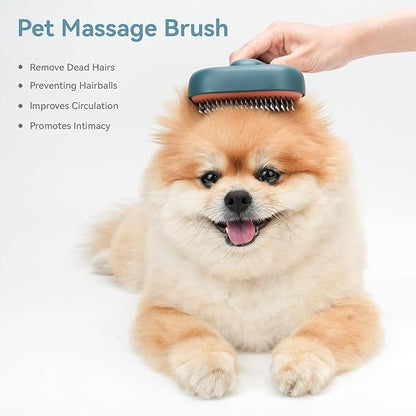 Aumuca Self-Cleaning Shedding Brush for Dogs & Cats, Gentle Deshedding Tool for Long & Short Hair Pets, Easy Hair Removal Grooming Brush
