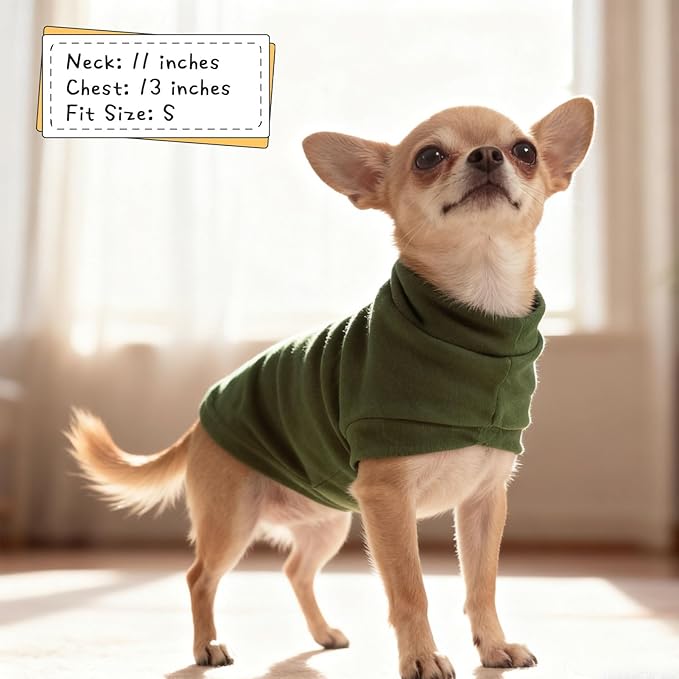 EXPAWLORER Soft Cat Sweater - Sweaters for Cats Only Warm Kitten Clothes, Fall and Winter Pet Coat Pullover Design, Fleece Sweatshirt Clothing Also for Puppy Small Dogs, Army Green L