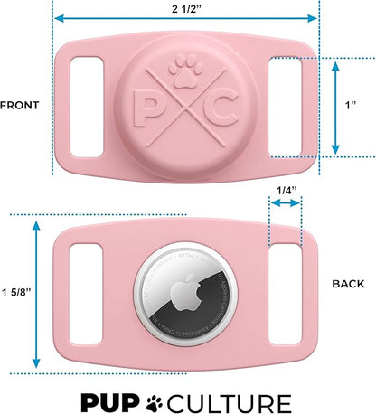 Pup Culture AirTag Collar (2 Pack) | Durable Dog AirTag Holder - Track Your Pet Using Apple AirTag Technology