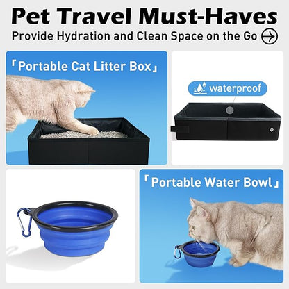 Prutapet Large Cat Carrier 24"x16.5"x16.5" Soft-Sided Portable Pet Crate for Car Traveling with Collapsible Litter Box and Bowl