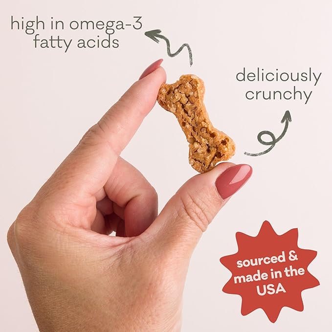 Polkadog Salmon Says Bone Shaped Dog Treats – Crunchy, All Natural, Limited Ingredient Healthy Treats. Handcrafted & Made in USA. High in Omega-3, Hypoallergenic, Easy to Digest, for All Breeds – 7oz