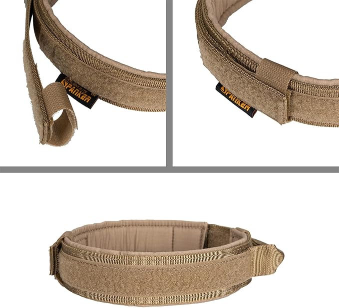 EXCELLENT ELITE SPANKER Tactical Dog Collar Nylon Adjustable Training Collar Military Dog Collar Heavy Duty Metal Buckle with Control Handle for Medium and Large Dogs with Patches(COB-M)