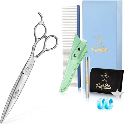 High-end Professional Dog Grooming Scissors Pet Grooming Shears 7 Inches Extremely Very Sharp Made Of Stainless Steel Alloy By Hand For Dog Cat Groomer