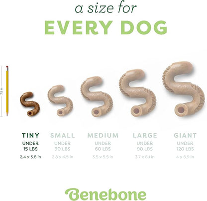 Benebone Tiny 2-Pack, Tripe Bone Durable Dog Chew Toy for Aggressive Chewers, Real Tripe, Made in USA