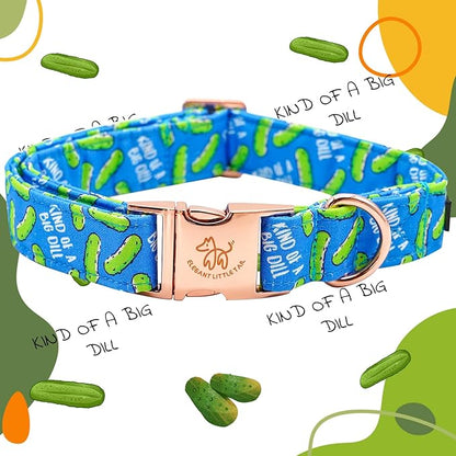 Elegant little tail Dog Collar, Blue Bear Pattern Pet Collar Durable Cute Dog Collars Male or Female Pet Gift Adjustable Dog Collar for Large Dogs