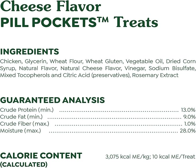 Greenies Pill Pockets for Dogs, Small Size Soft Dog Treats, Cheese Flavor, (6) 3.2 oz. Pouches