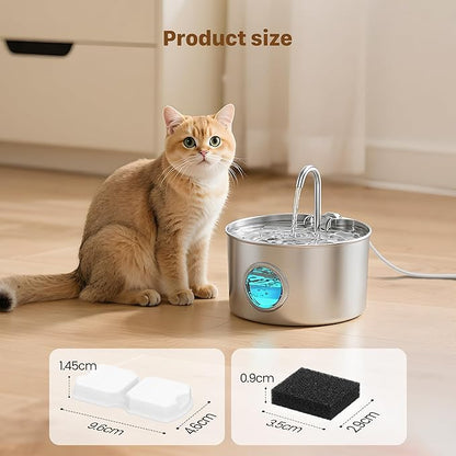 GIOTOHUN Filters for Cat Water Fountain: 40 Cat Water Fountains Filter - 20 Carbon Filters & 20 Foam Filters - Suitable for GIOTOHUN Stainless Steel Cat Fountain S11
