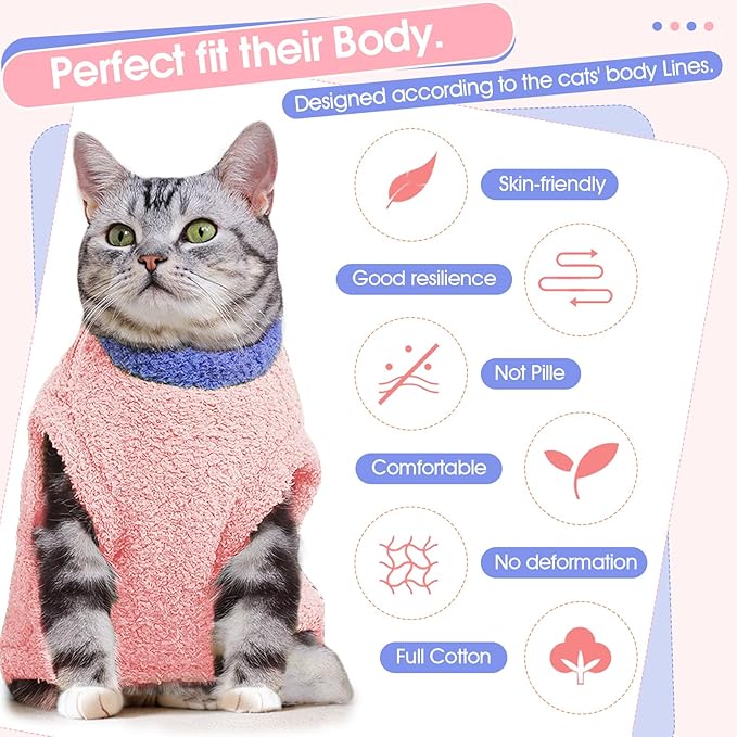 ADNIKIA Cat Sweater, Warm Kitten Coat Fleece Vest, Sphynx Hairless Cat Shirts, Soft Pajamas for Cats Only