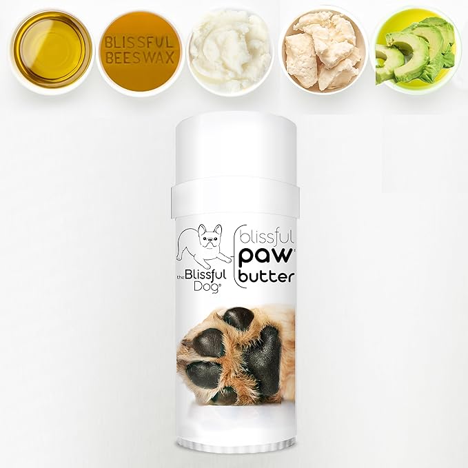 The Blissful Dog Paw Butter, Moisturizer for Dry Paw Pads, Softens and Protects a Rough Paw in Winter, Versatile, Lick-Safe Dog Paw Pad Balm, 2.25 oz.