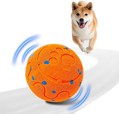 Interactive Dog Ball, Automatic Moving, Bouncing Chew Toys, Wicked Balls with 3 Modes, E-TPU Vibrating Dog Ball for Medium and Large Dogs, IP54 Waterproof, Birthday Gifts for Dogs(Orange)
