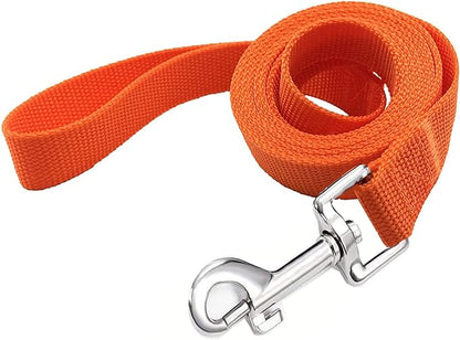 TAIAN 5 FT Strong Dog Leash, Nylon Dog Leashes for Small Medium Large Dogs Orange