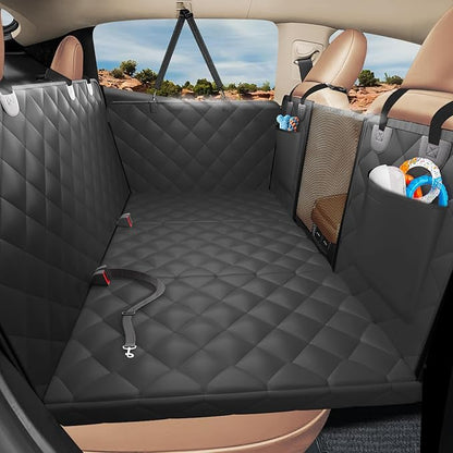 ROUWINNE Back Seat Extender for Dogs-Upgraded Egg Crate Foam, Soft Dog Car Seat Cover Holds 420lbs, Sturdy Backseat Extender for Dogs, Waterproof Pet Car Bed Dog Hammock for Car, SUV, Truck