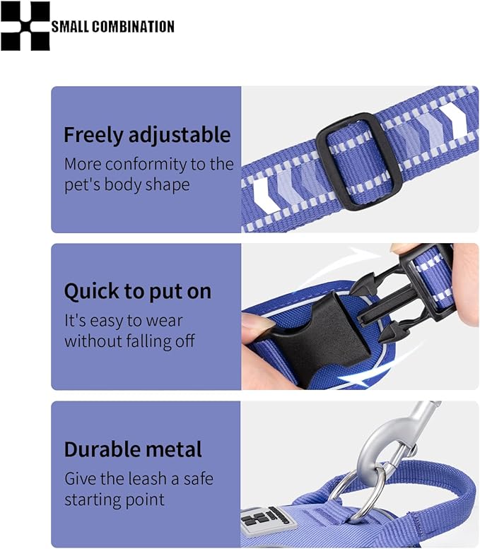 Lavender Purple Dog Harness | Heavy-Duty Reflective & Breathable Mesh | Adjustable 4-Point Control for XS-XL Dogs | No-Pull Step-in Design (XL)